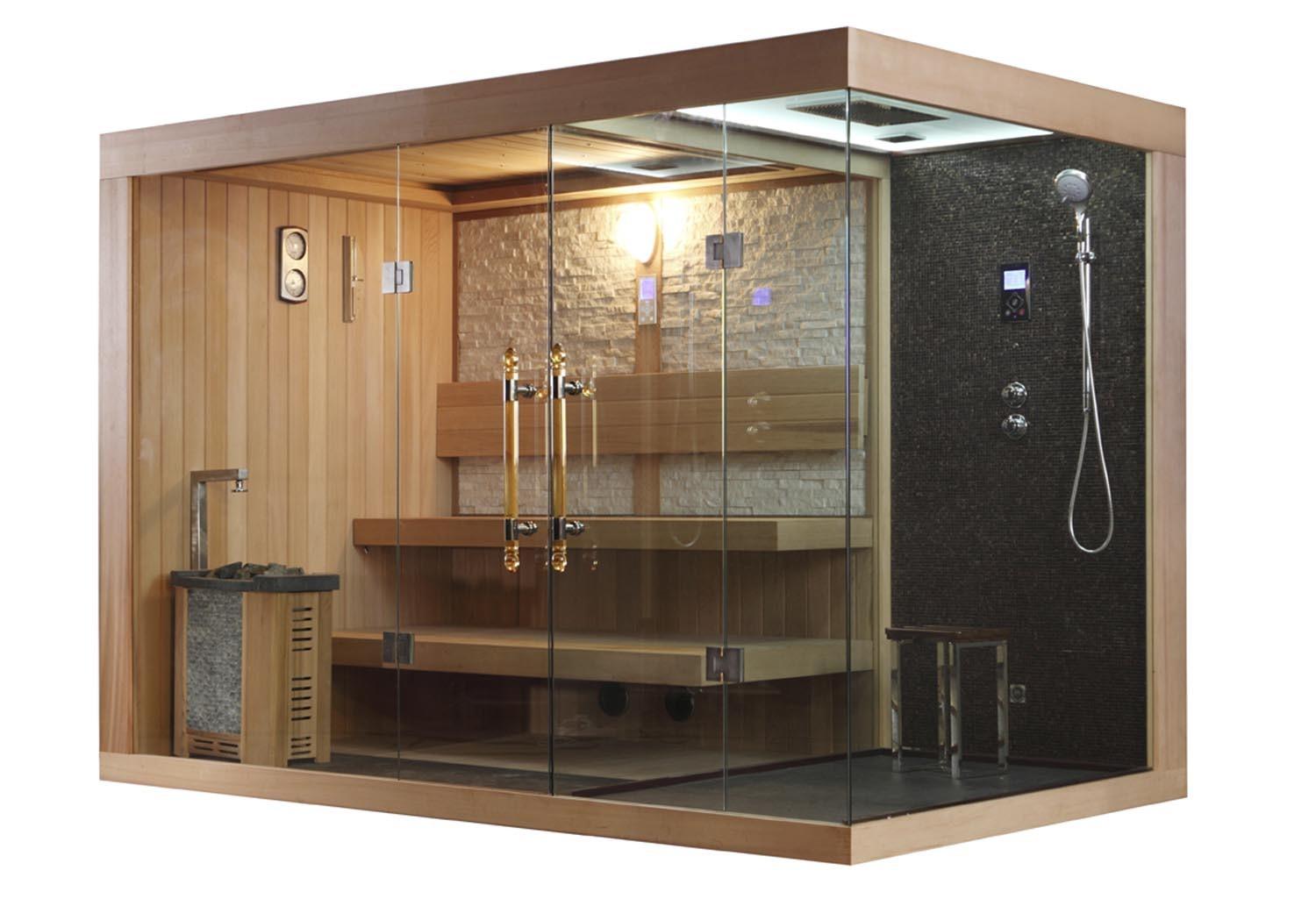 Sauna seca y sauna húmeda con ducha AT-002B