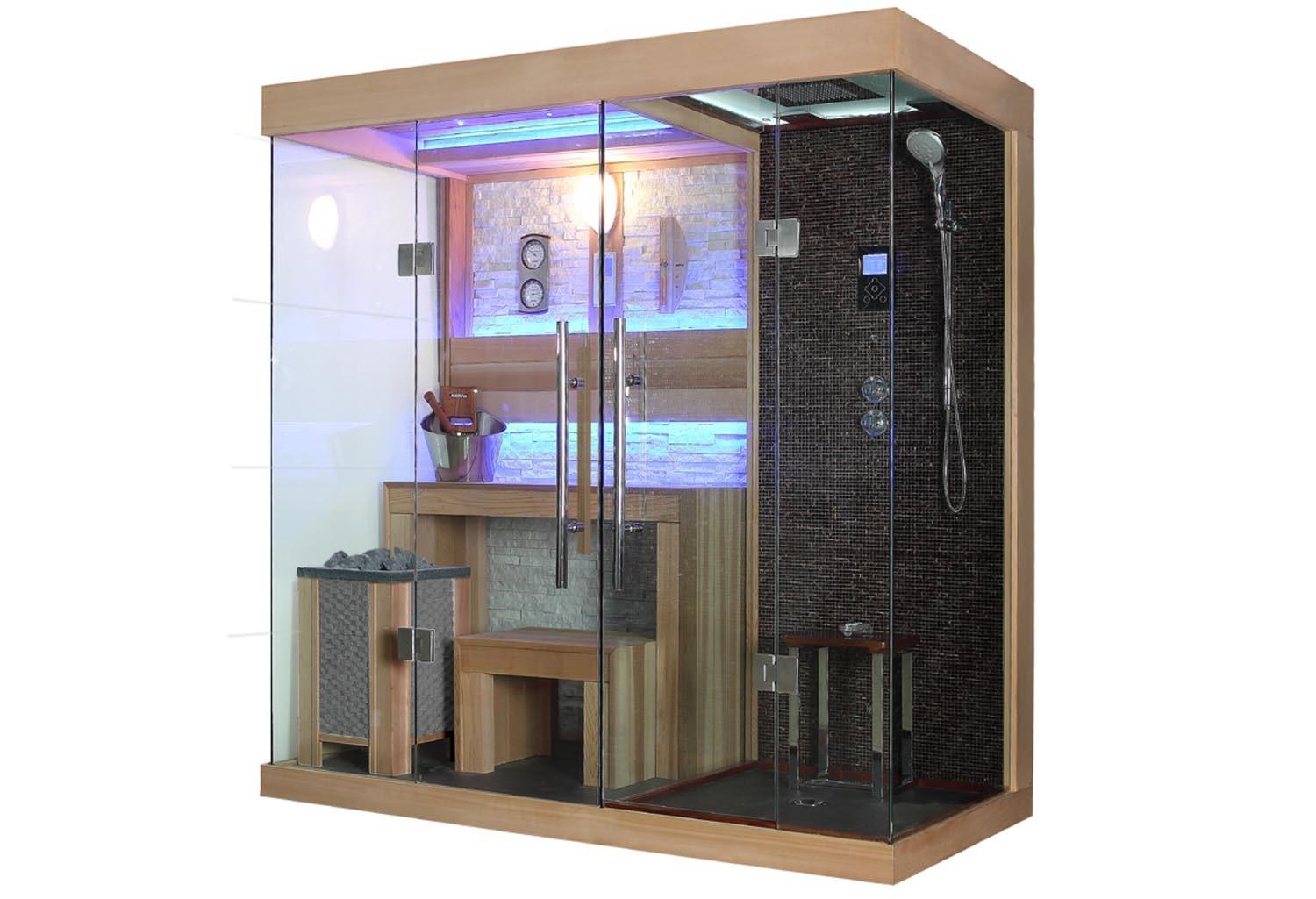 Sauna seca + sauna úmida com ducha AT-001