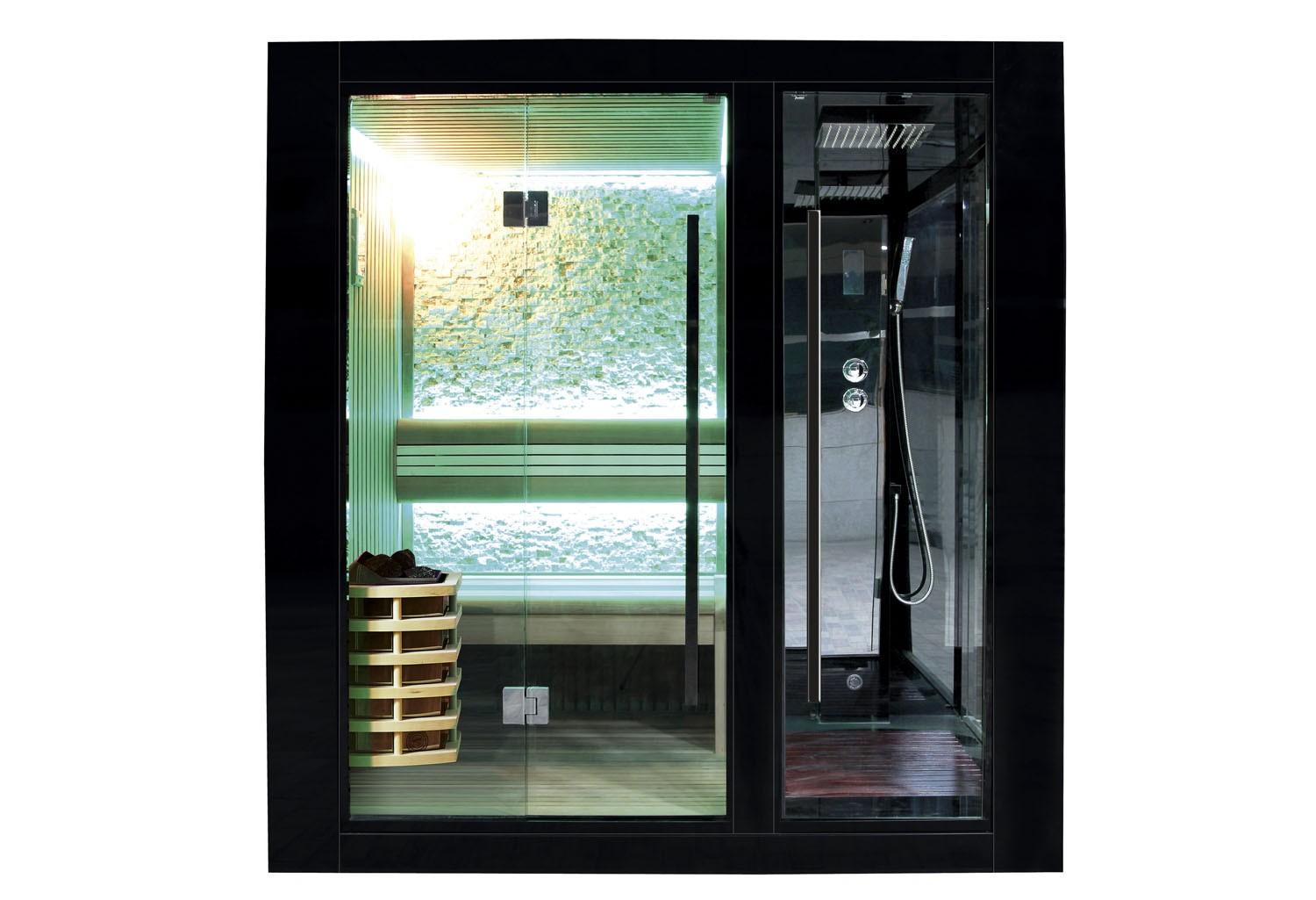 Sauna seca + sauna úmida com ducha AU-001A